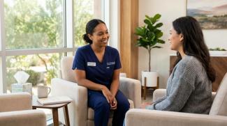 Mental health professional seeing a patient 
