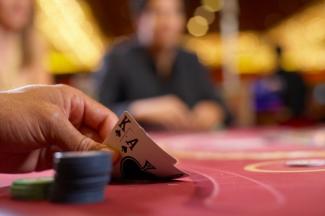 Cards and chips from a casino 